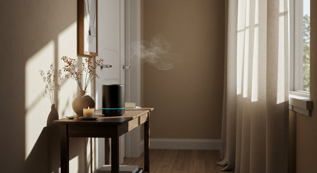 Aroma Country’s home diffuser oils evolve beautifully in transitional spaces like hallways, where airflow guides scent naturally.