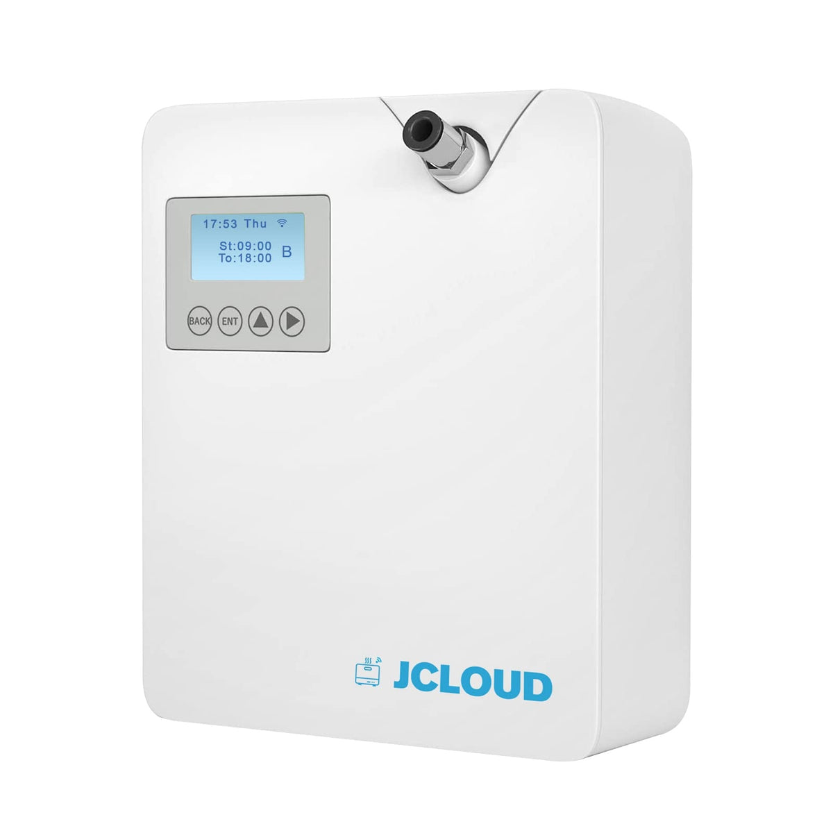 Jcloud Pro300 professional wall-mounted cold-air diffuser in white with digital timer and programmable scent output.
