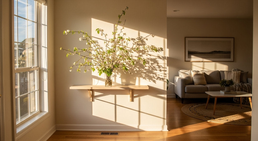 This elegant home setting reflects the mood of citrus and floral fragrance families, creating a welcoming and naturally fresh atmosphere with intentional scent layering.