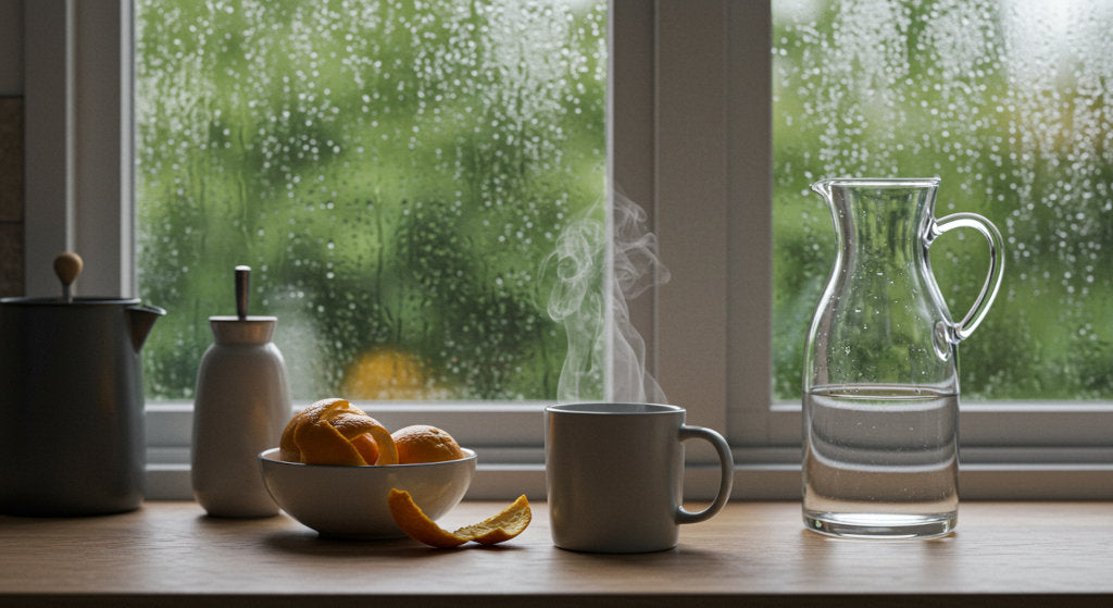 This image reflects how climate conditions like moisture and warmth impact the effectiveness of a home diffuser.