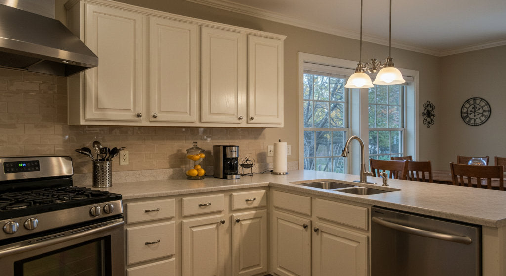 An image that captures the balance of freshness and calm through post-cooking scenting. Citrus, herbs, and light woods work in harmony via cold air diffusion, a signature of a modern home fragrance company specializing in clean, natural air renewal.
