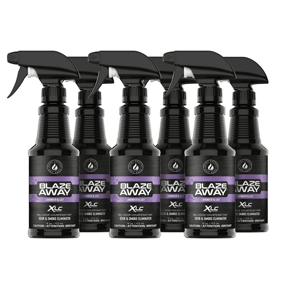 Blaze Away Lavender Lily six pack 16 oz smoke odor neutralizer, floral-scented odor eliminator set designed to tackle smoke and indoor odors with lasting freshness