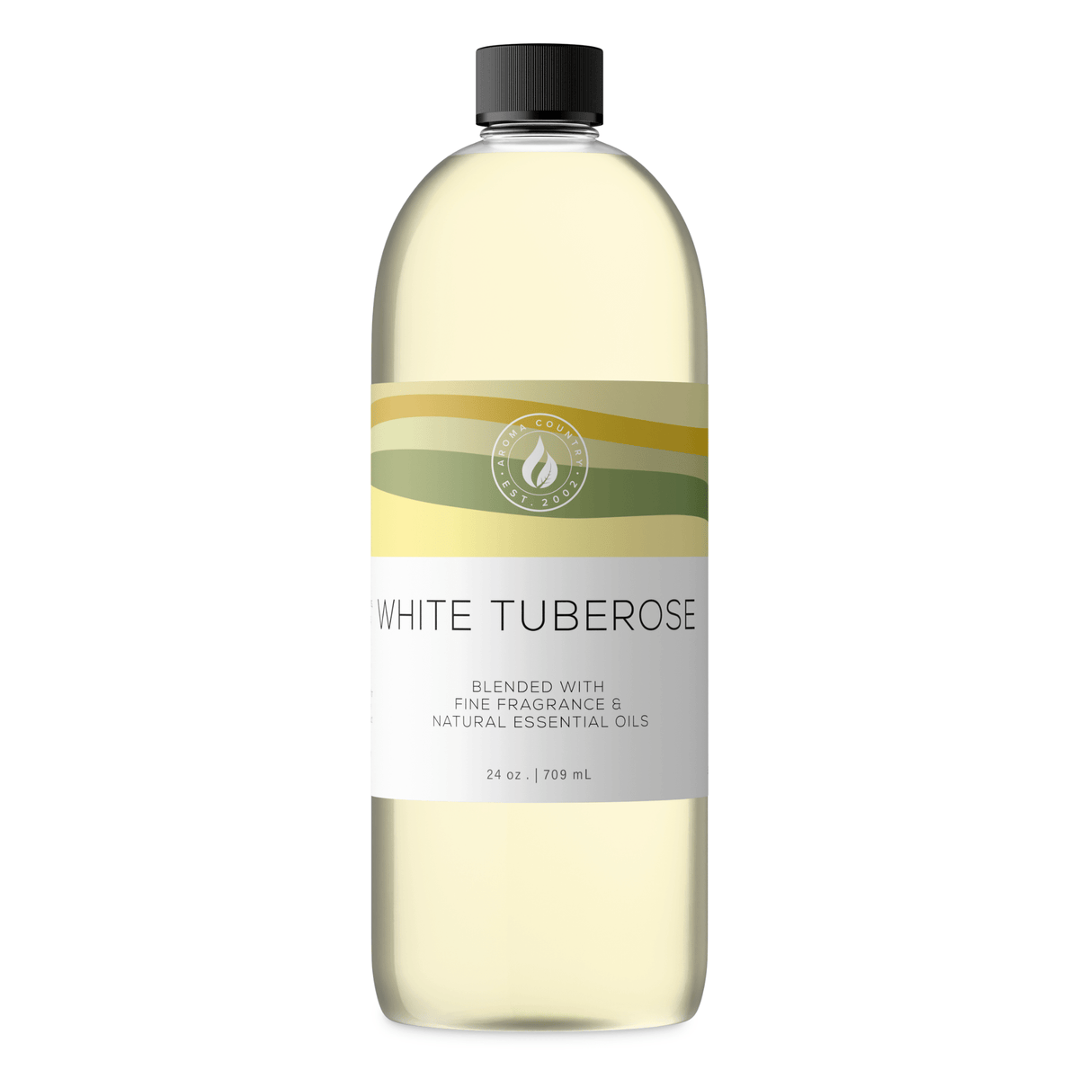 Aroma Country White Tuberose diffuser oil, 24 oz (709 mL) bottle with a black cap on a white background