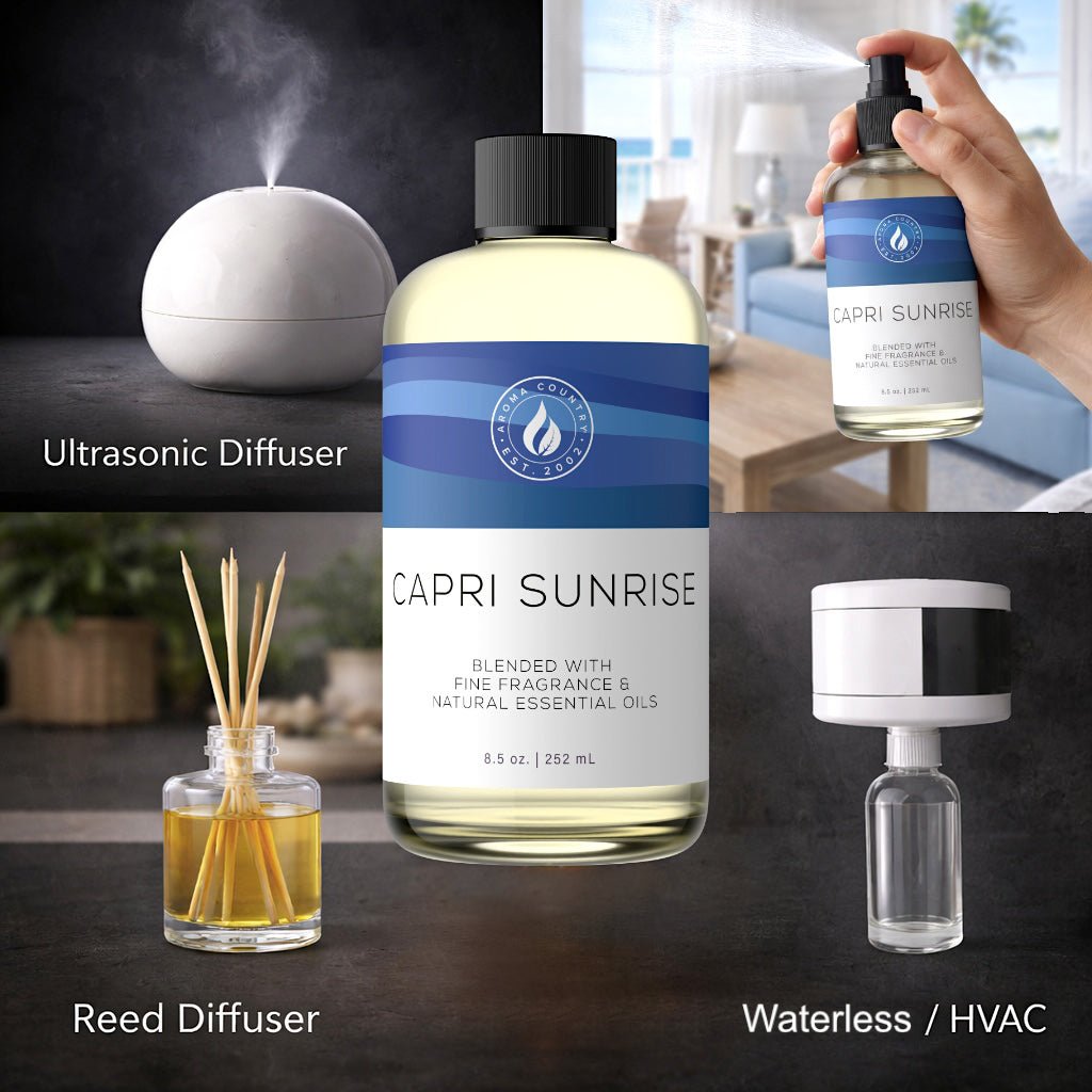 Capri Sunrise long lasting fragrance oil for ultrasonic diffuser, reed diffuser, spray and HVAC scent systems