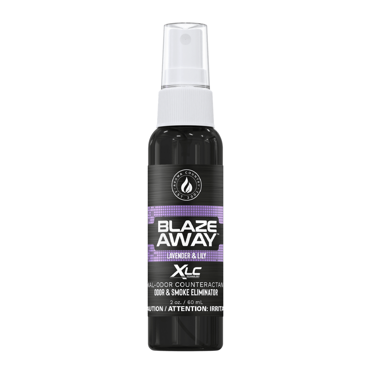 Blaze Away Lavender & Lily XLC mal odor counteractant 2 oz room spray, travel-size odor eliminator that neutralizes smoke and odors with a soft floral aroma